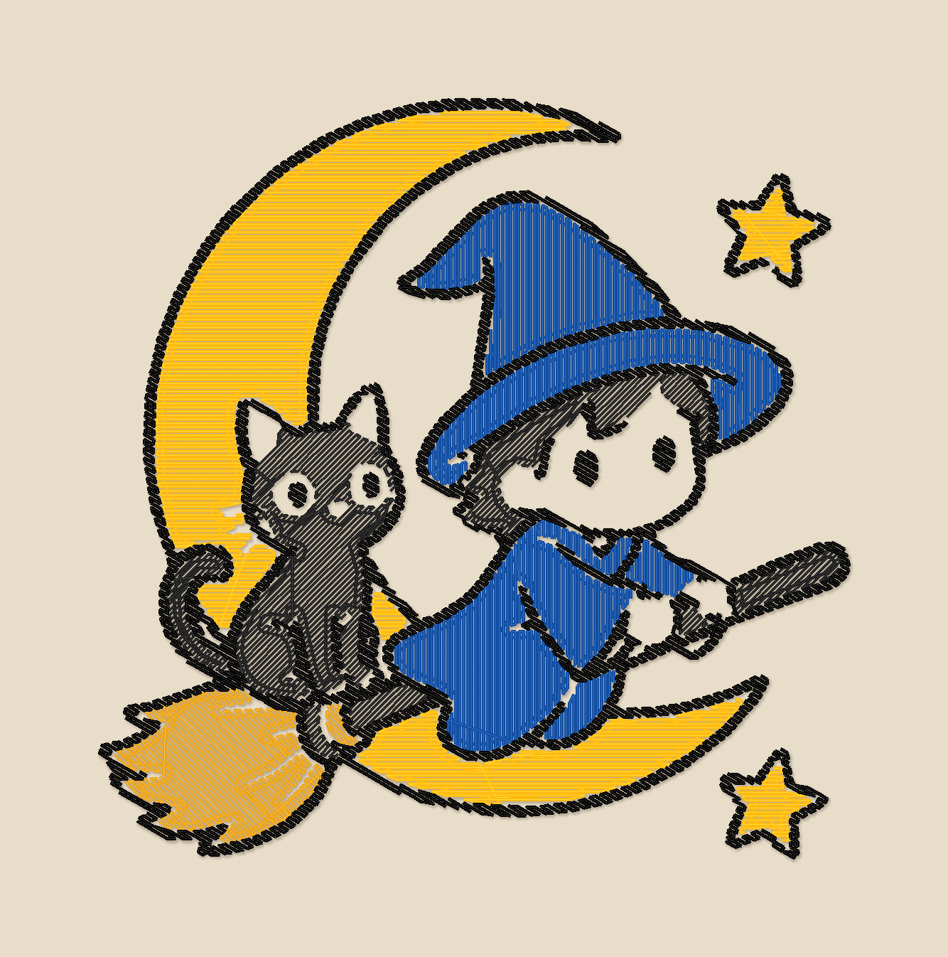 Stitch preview of version 13. Broomstick